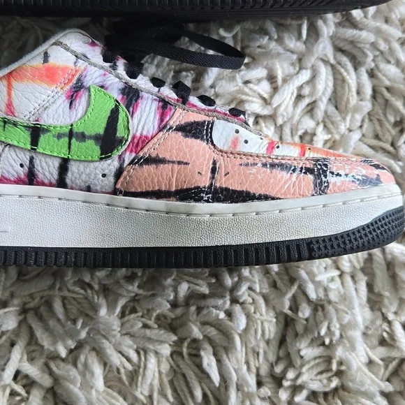 Nike Air Force 1 'Black Tie Dye woman size 6 - Picture 4 of 10